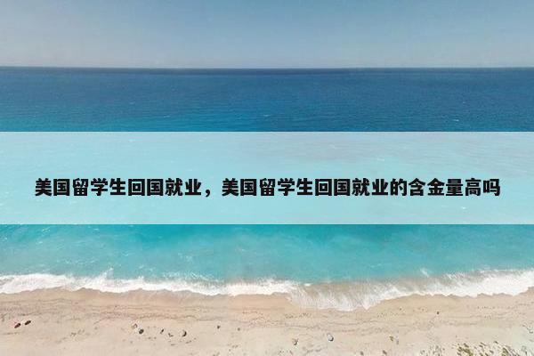 美国留学生回国就业，美国留学生回国就业的含金量高吗