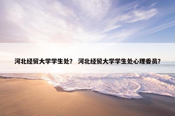 河北经贸大学学生处？ 河北经贸大学学生处心理委员？