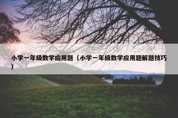 小学一年级数学应用题（小学一年级数学应用题解题技巧）