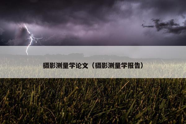 摄影测量学论文（摄影测量学报告）