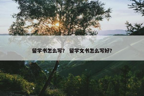 留学书怎么写？ 留学文书怎么写好？