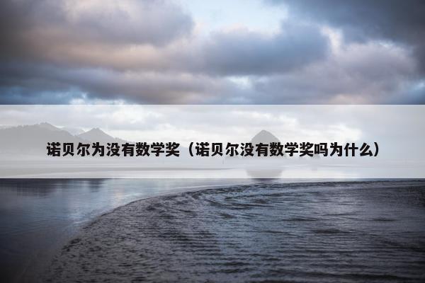 诺贝尔为没有数学奖（诺贝尔没有数学奖吗为什么）