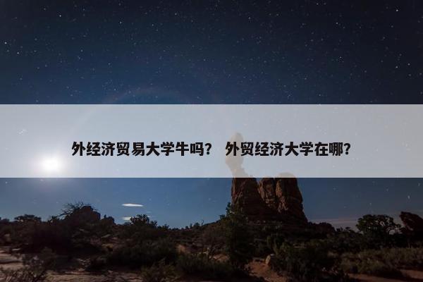 外经济贸易大学牛吗？ 外贸经济大学在哪？