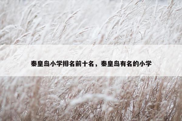 秦皇岛小学排名前十名，秦皇岛有名的小学