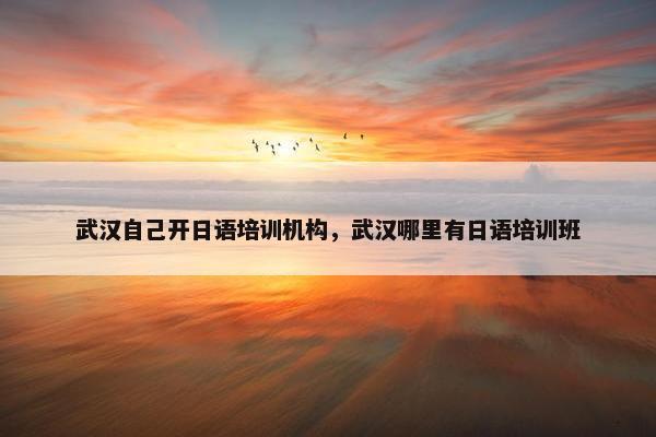 武汉自己开日语培训机构，武汉哪里有日语培训班