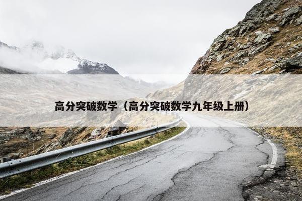 高分突破数学（高分突破数学九年级上册）