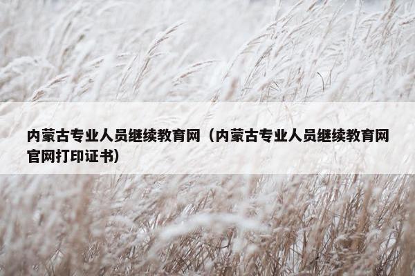 内蒙古专业人员继续教育网（内蒙古专业人员继续教育网官网打印证书）