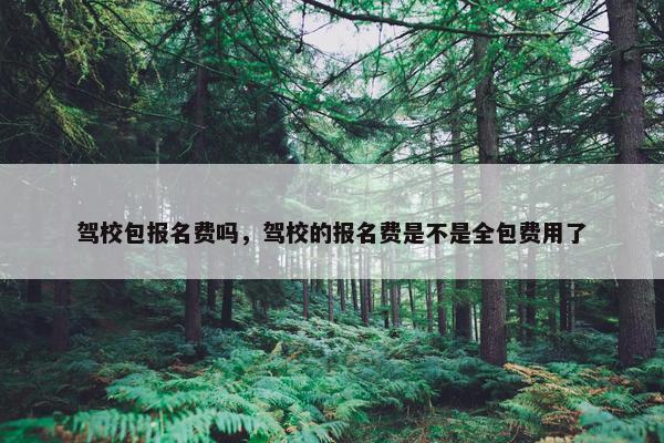 驾校包报名费吗，驾校的报名费是不是全包费用了