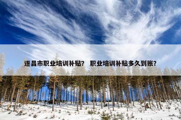 遂昌市职业培训补贴？ 职业培训补贴多久到账？