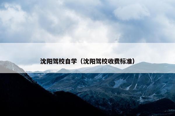 沈阳驾校自学（沈阳驾校收费标准）