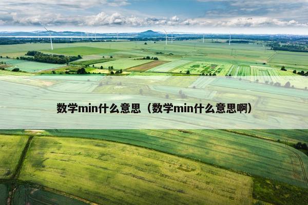 数学min什么意思（数学min什么意思啊）