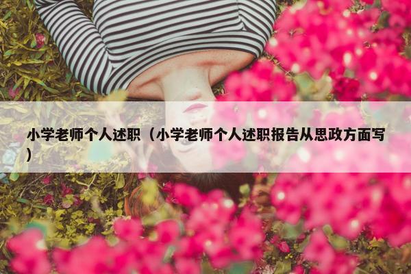 小学老师个人述职（小学老师个人述职报告从思政方面写）