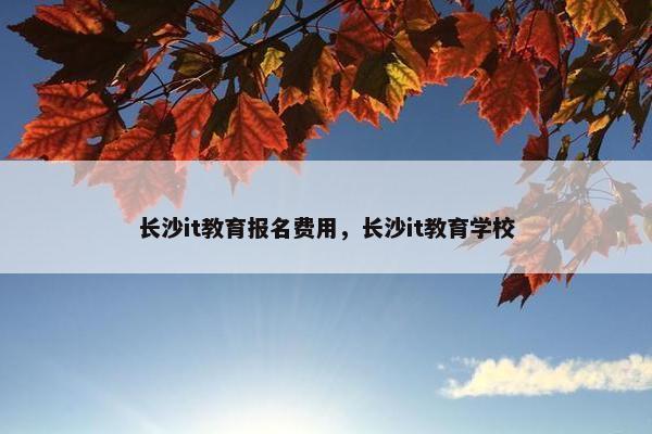 长沙it教育报名费用，长沙it教育学校