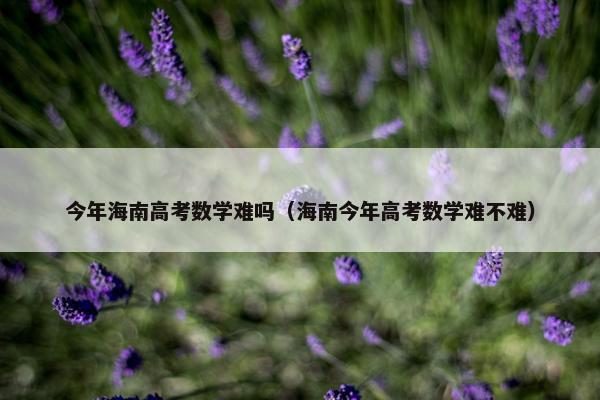 今年海南高考数学难吗（海南今年高考数学难不难）