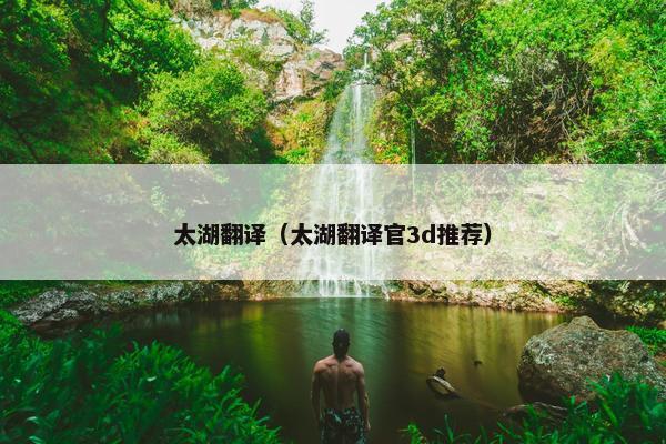 太湖翻译（太湖翻译官3d推荐）