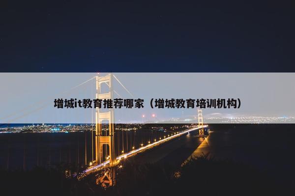 增城it教育推荐哪家（增城教育培训机构）