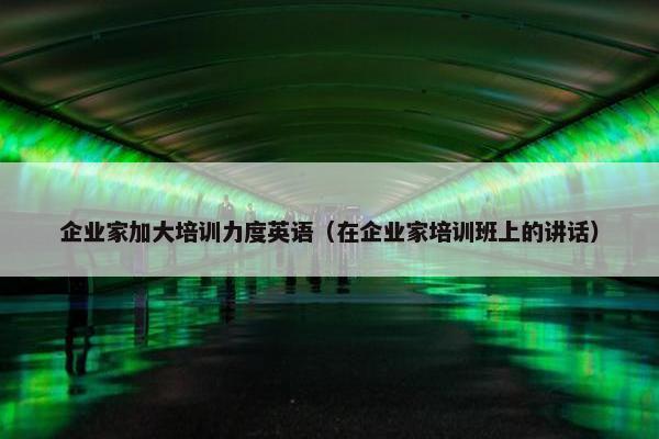 企业家加大培训力度英语（在企业家培训班上的讲话）