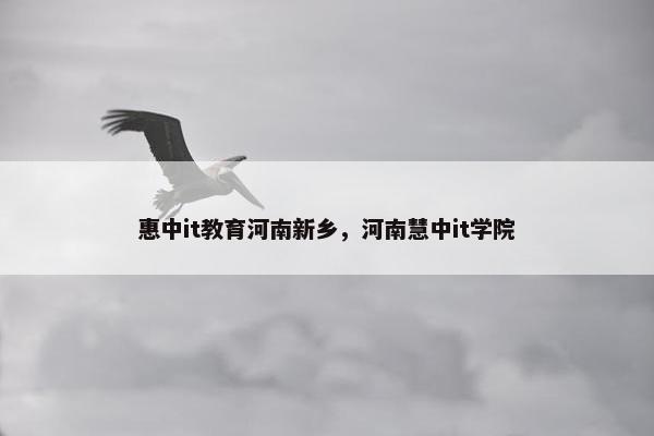 惠中it教育河南新乡，河南慧中it学院