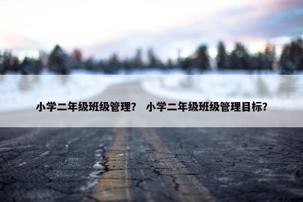 小学二年级班级管理？ 小学二年级班级管理目标？