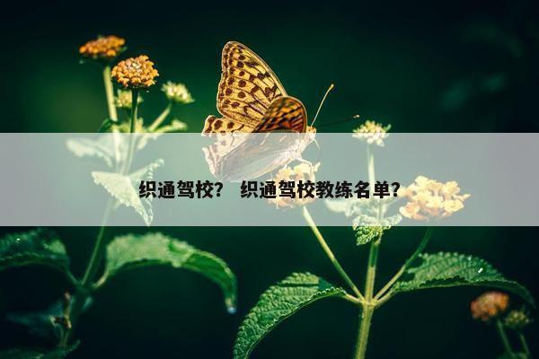 织通驾校？ 织通驾校教练名单？