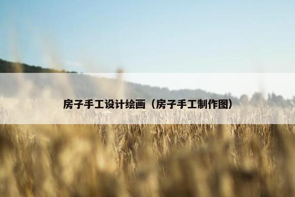 房子手工设计绘画（房子手工制作图）