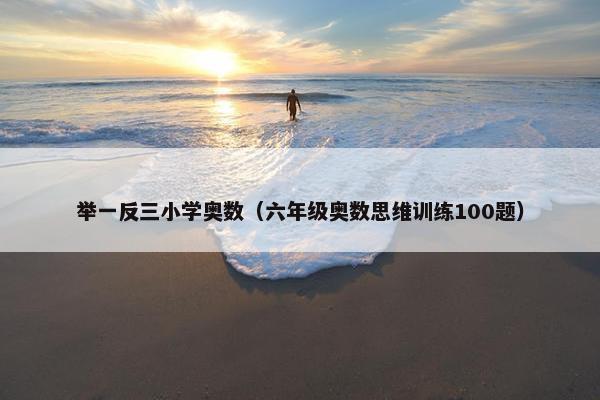 举一反三小学奥数（六年级奥数思维训练100题）