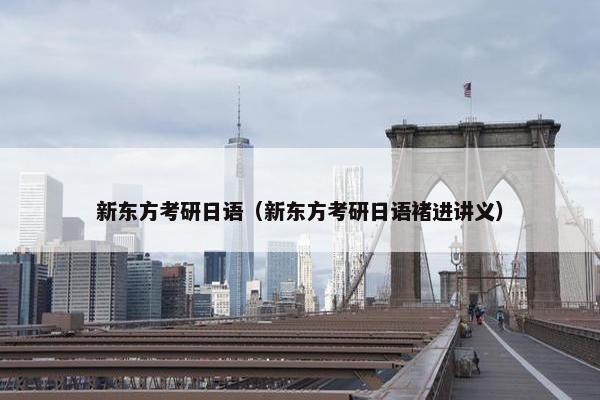 新东方考研日语（新东方考研日语褚进讲义）