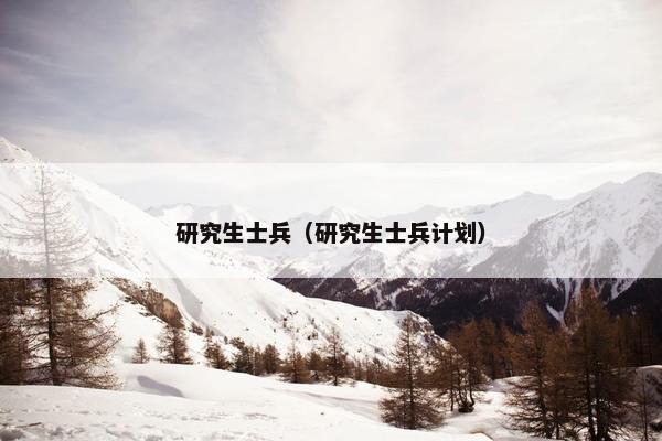 研究生士兵（研究生士兵计划）