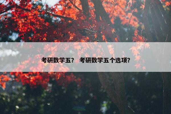 考研数学五？ 考研数学五个选项？