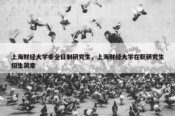 上海财经大学非全日制研究生，上海财经大学在职研究生招生简章