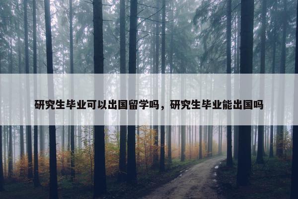 研究生毕业可以出国留学吗，研究生毕业能出国吗