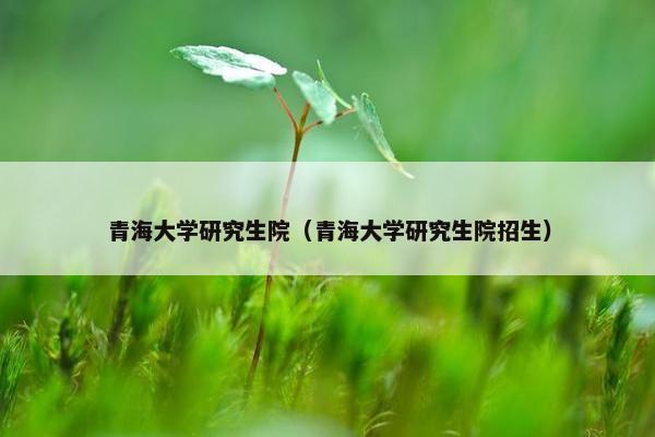 青海大学研究生院（青海大学研究生院招生）