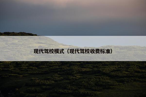 现代驾校模式（现代驾校收费标准）