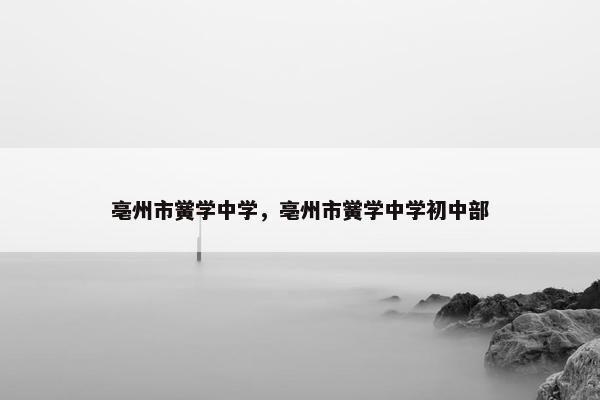 亳州市黉学中学，亳州市黉学中学初中部