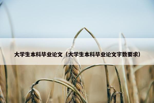 大学生本科毕业论文（大学生本科毕业论文字数要求）