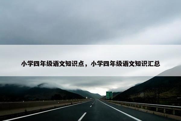 小学四年级语文知识点，小学四年级语文知识汇总