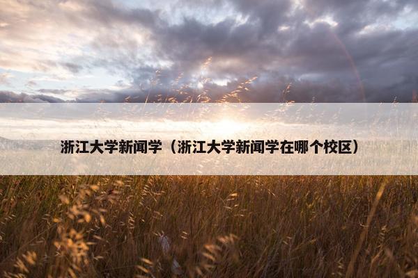 浙江大学新闻学（浙江大学新闻学在哪个校区）
