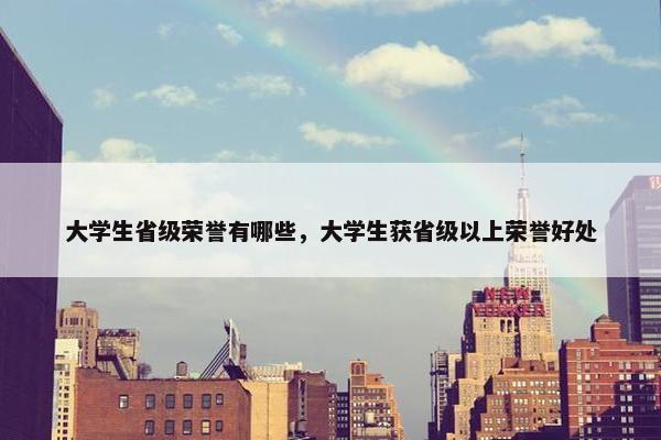 大学生省级荣誉有哪些，大学生获省级以上荣誉好处