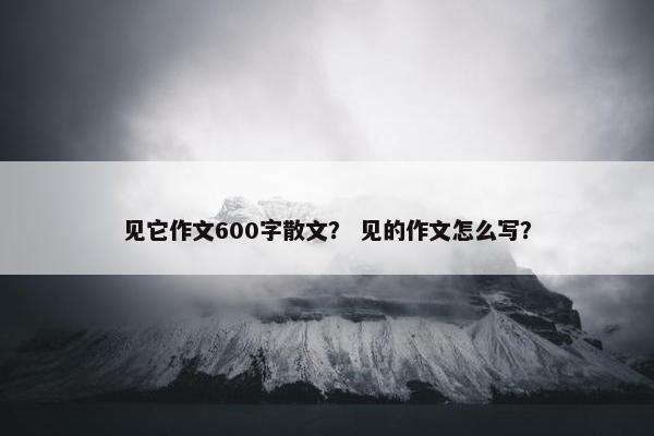 见它作文600字散文？ 见的作文怎么写？