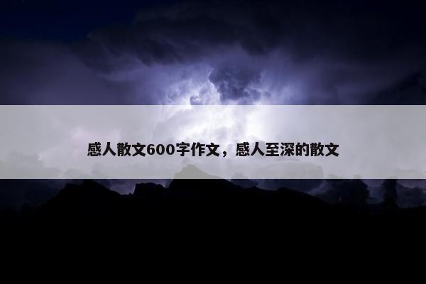 感人散文600字作文，感人至深的散文