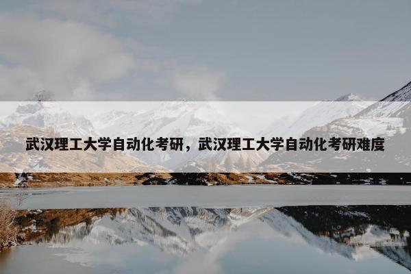 武汉理工大学自动化考研，武汉理工大学自动化考研难度