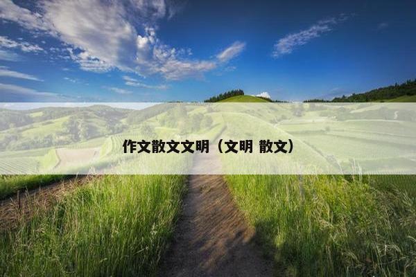 作文散文文明（文明 散文）