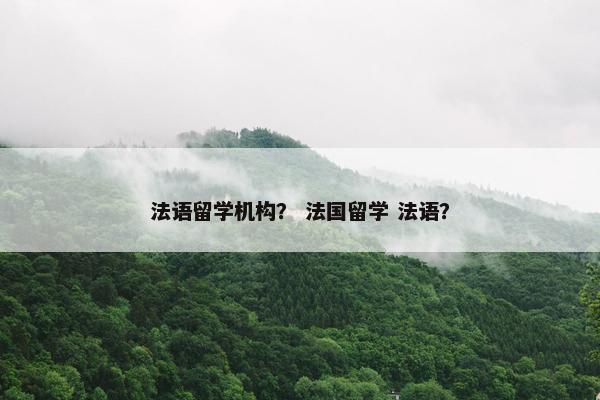 法语留学机构？ 法国留学 法语？