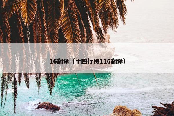 16翻译（十四行诗116翻译）