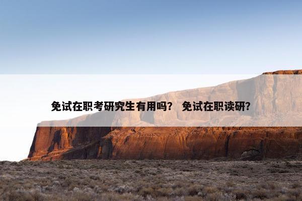 免试在职考研究生有用吗？ 免试在职读研？