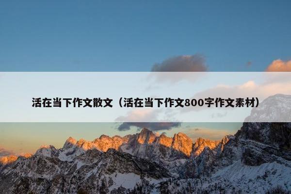 活在当下作文散文（活在当下作文800字作文素材）