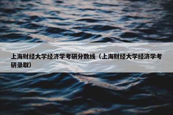 上海财经大学经济学考研分数线（上海财经大学经济学考研录取）