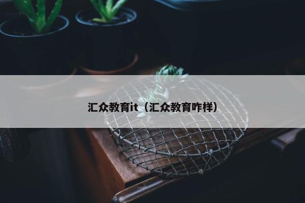 汇众教育it（汇众教育咋样）