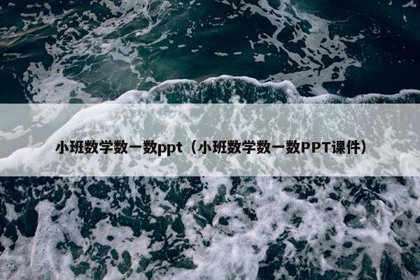 小班数学数一数ppt（小班数学数一数PPT课件）