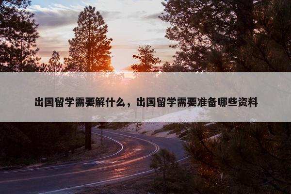 出国留学需要解什么，出国留学需要准备哪些资料